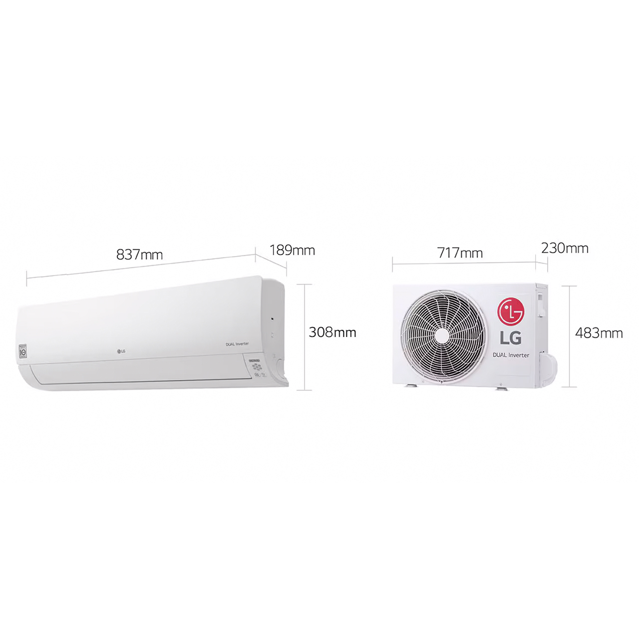 LG DUALCOOL Inverter Air Conditioner - 9000 BTU (VM092C6A)